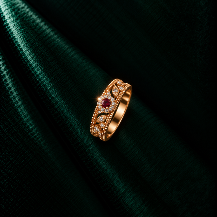 Ruby Crystal Luxe Ring