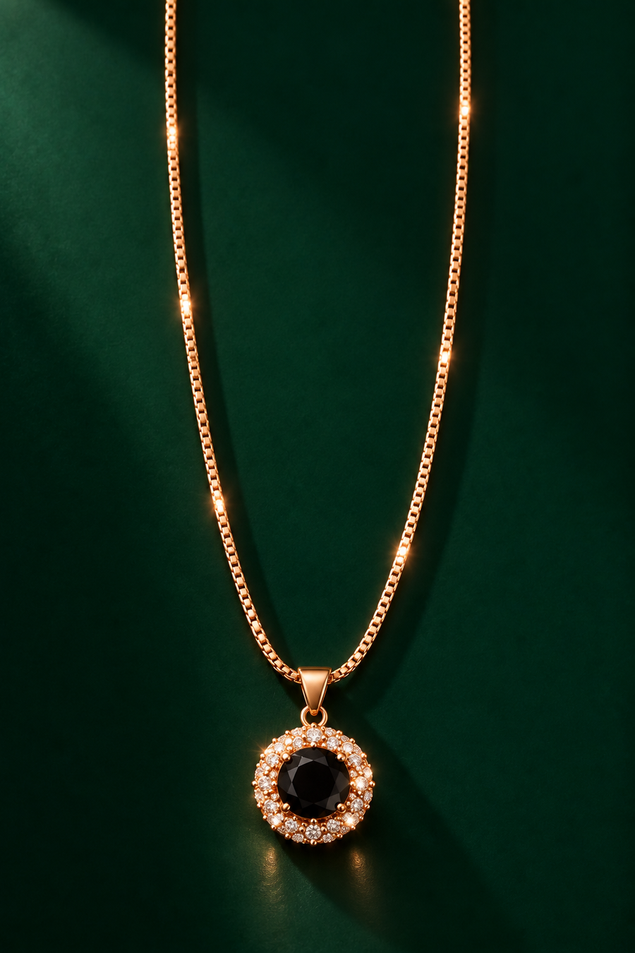 Royal Onyx Halo Necklace