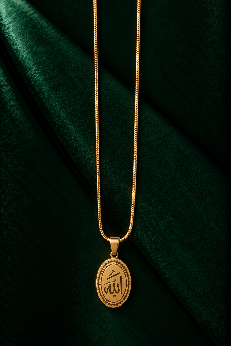 Allah Calligraphy Medallion Necklace